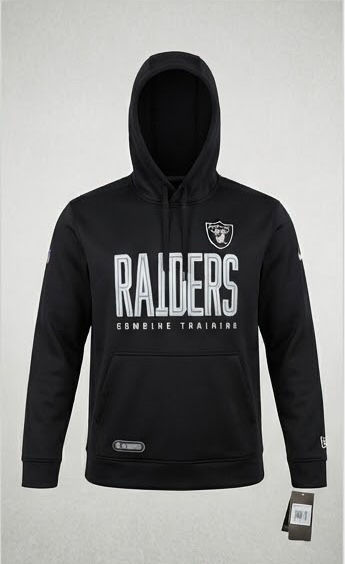 Men's New Era Black Las Vegas Raiders Combine Authentic Huddle Up Pullover Hoodi
