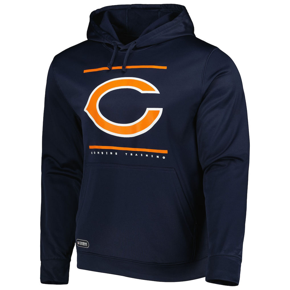 Chicago Bears New Era Combine Authentic Split Defense Pullover Hoodie - Navy