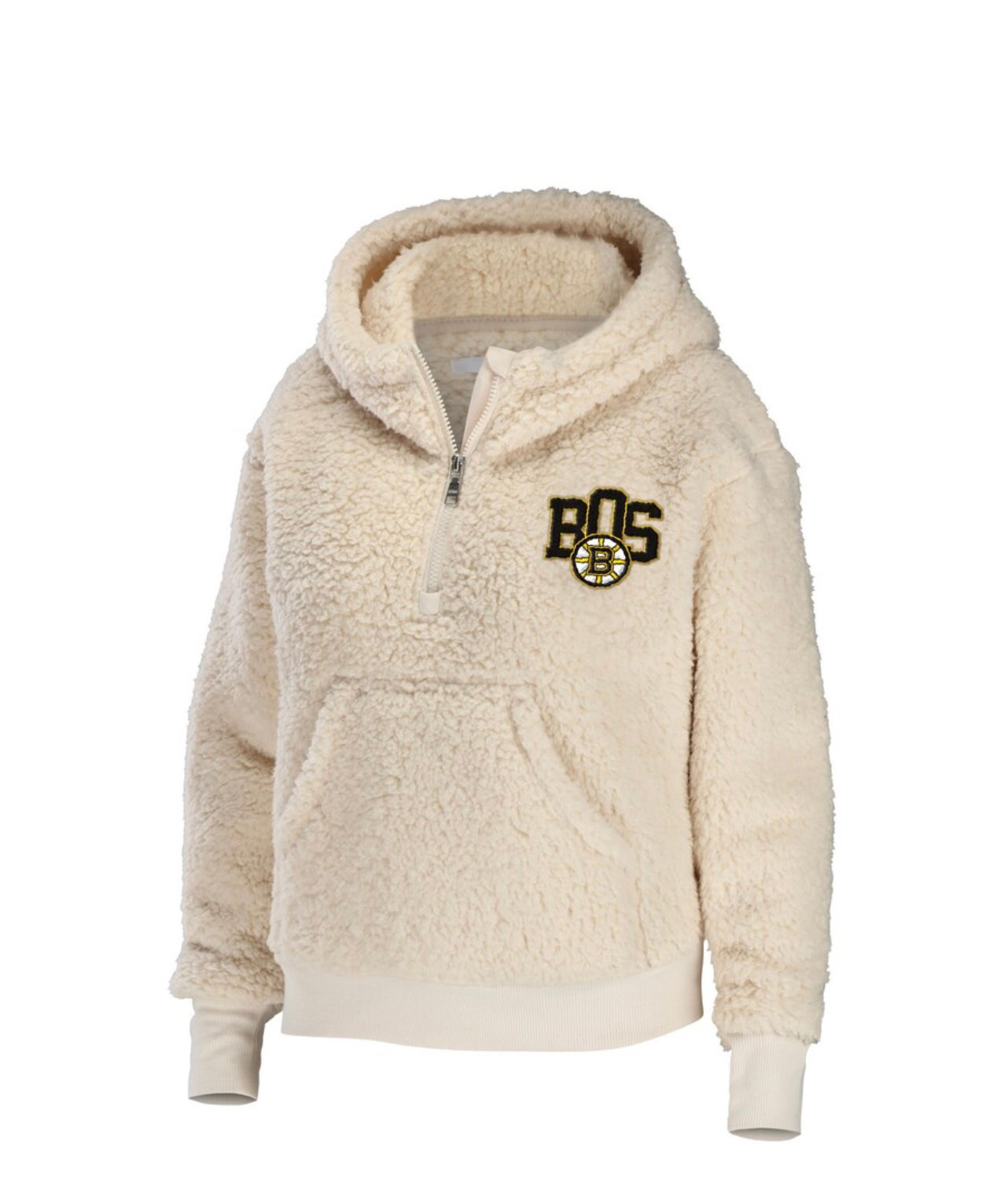 Boston Bruins WEAR by Erin Andrews Sherpa Quarter-Zip Hoodie