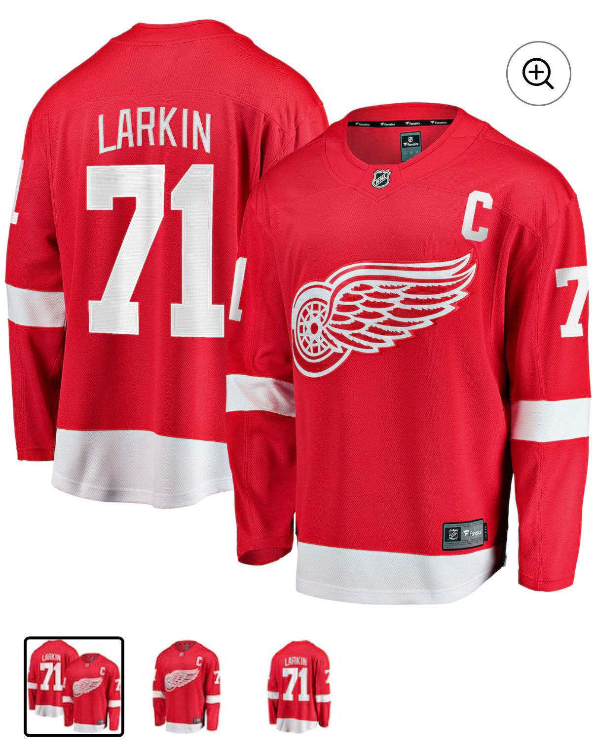 Men's Detroit Red Wings Dylan Larkin Branded Red Captain Home Breakaway
