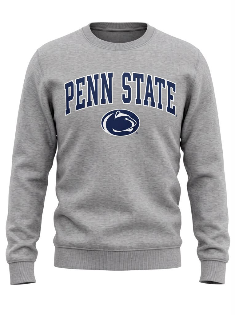 Thumbnail: Men's Colosseum Heather Gray Penn State Nittany Lions Arch & Logo Crew Neck Swea
