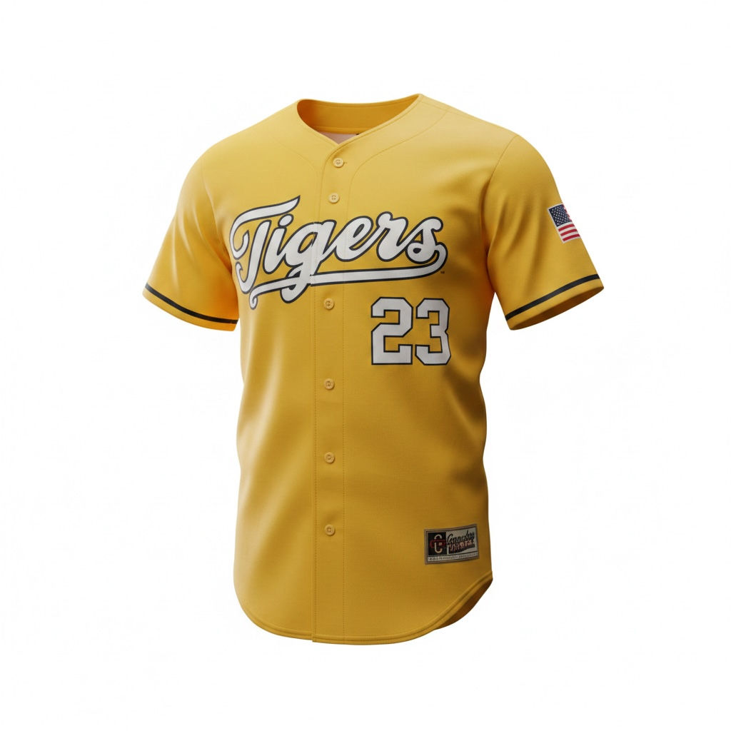 LSU Tigers Baseball College Jersey Gold