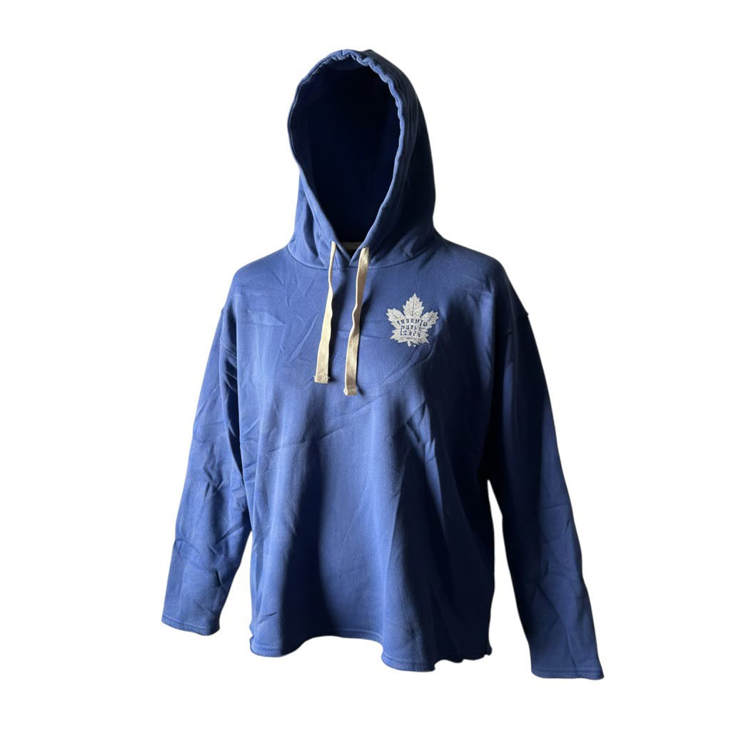 Women's Toronto Maple Leafs Majestic Blue Plus Size Lace-Up Pullover Hoodie