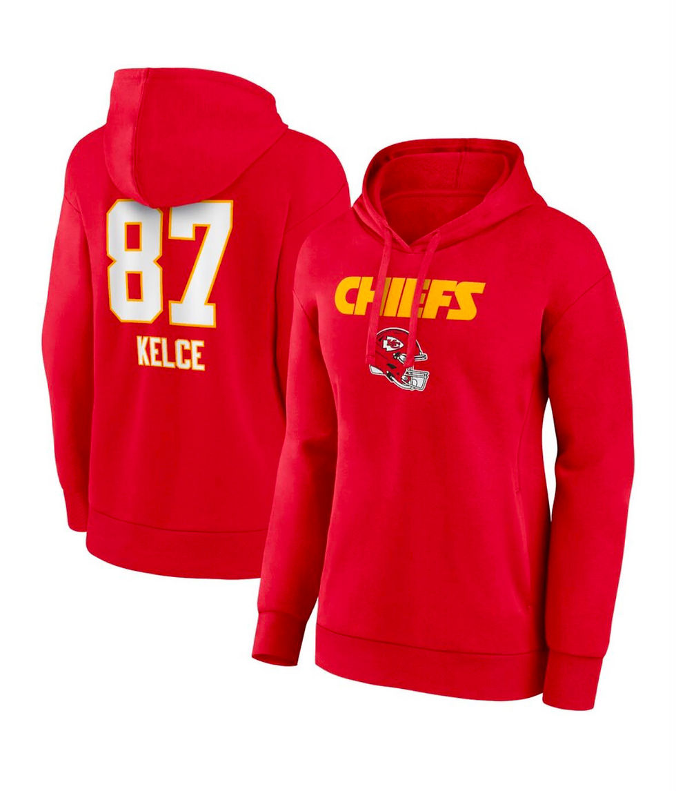 Thumbnail: Travis Kelce Kansas City Chiefs Team Wordmark Player Name & Number Pullover Hood