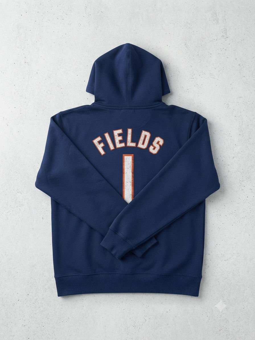 Thumbnail: Chicago Bears Justin Fields "Name & Number" Fleece Hoodie