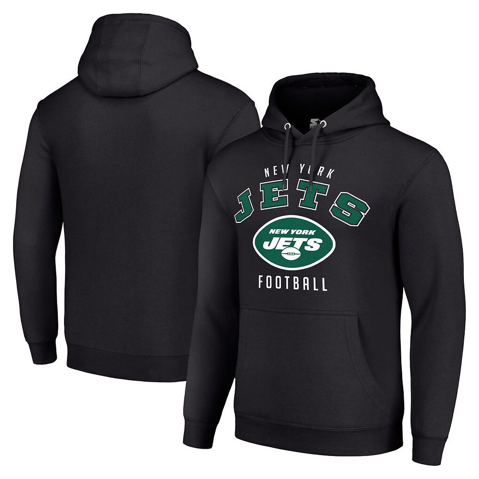 Thumbnail: Unisex Starter Black New York Jets Logo Pullover Hoodie