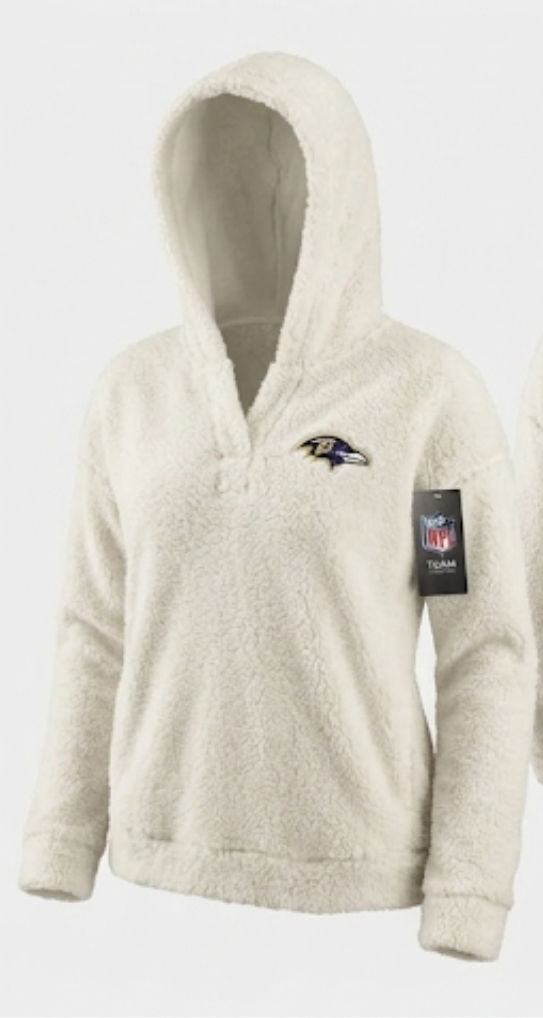 Women's Tennessee Titans Cream Sherpa Quarter-Zip Pullover Hoodie
