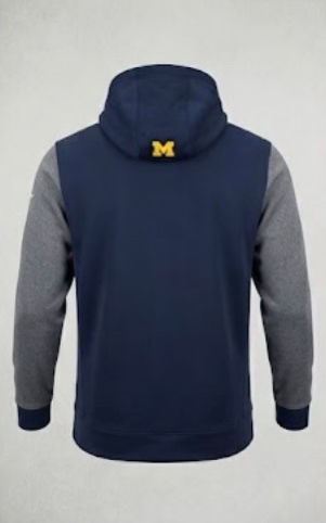 Thumbnail: Men's Navy Michigan Wolverines AV-15 2.0 Slim Fit Pullover Hoodie