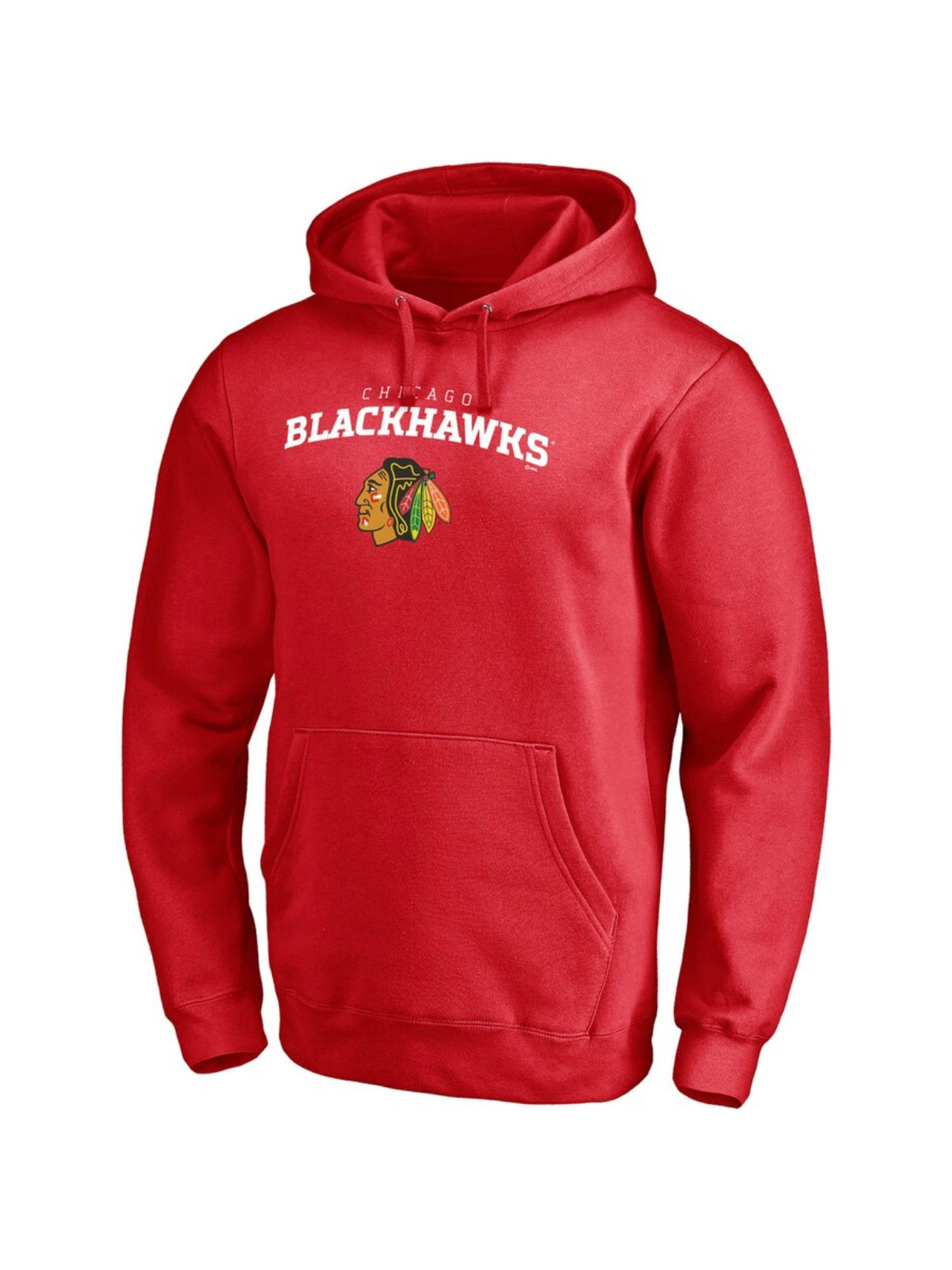 Chicago Blackhawks Fanatics Red Team Lockup Fitted Pullover Hoodie 