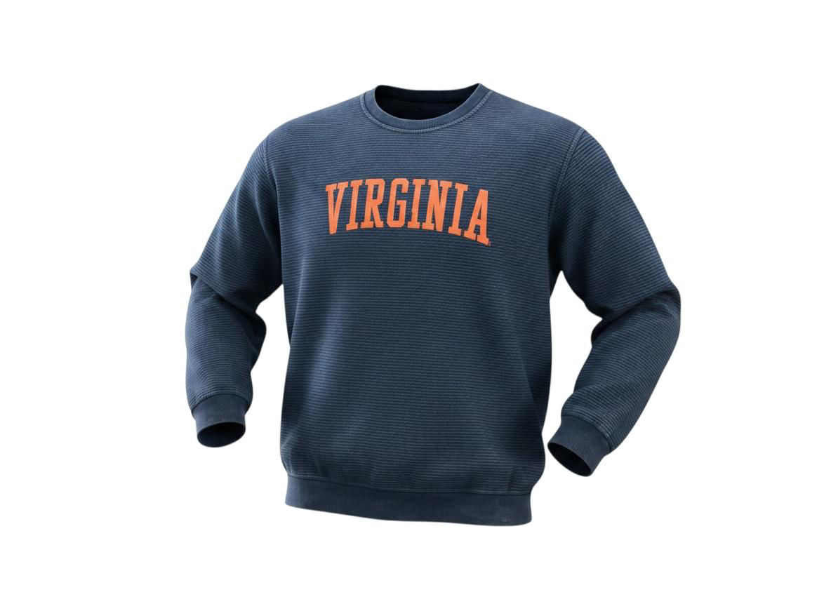 Men's Champion Navy Virginia Cavaliers Basic Arch Fleece Pullover Sweatshirt