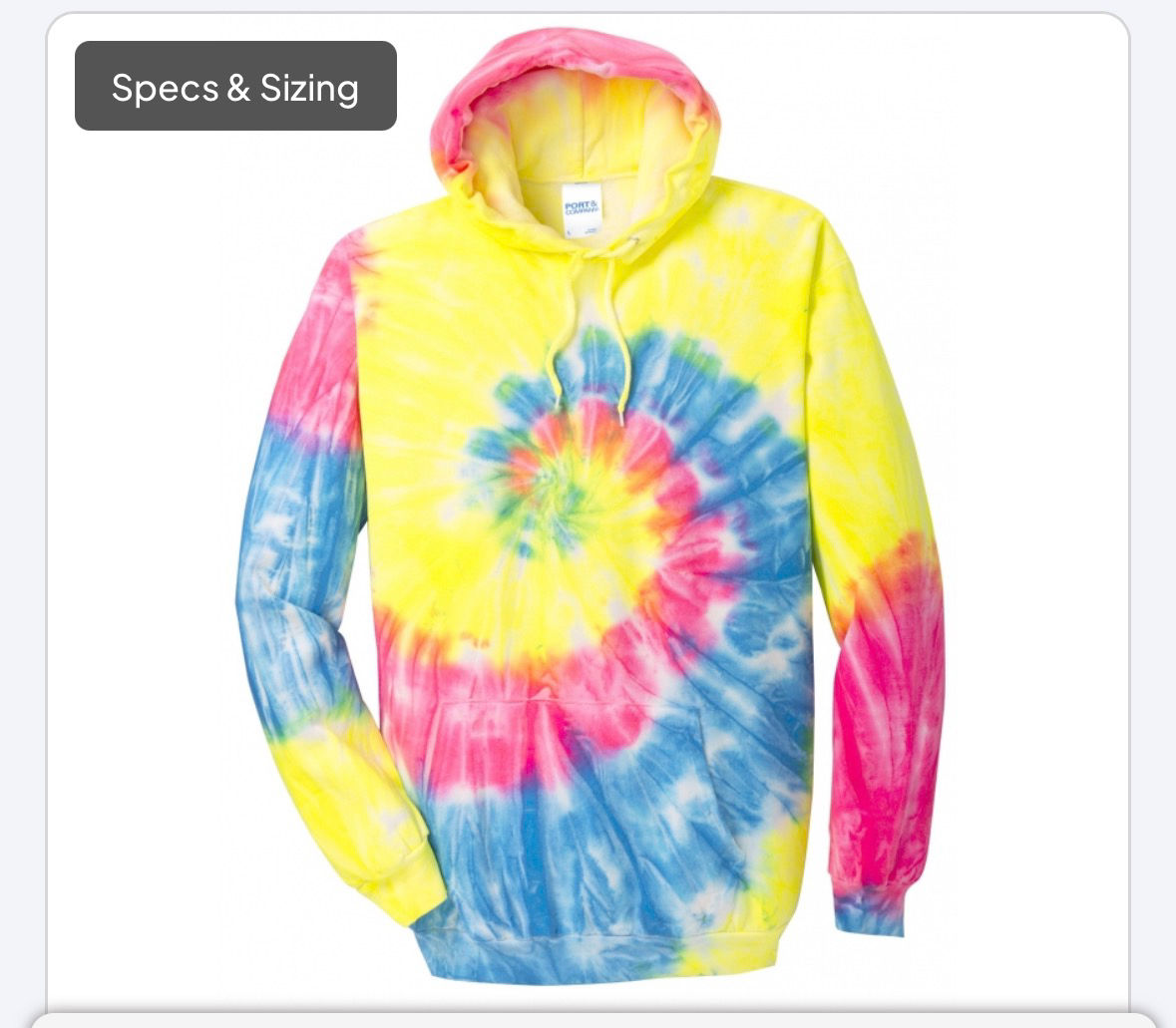 Port & Company Tie-Dye Pullover Hooded Sweatshirt