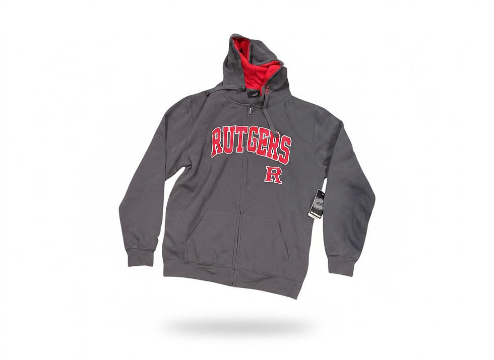 Thumbnail: Men’s  Colosseum Charcoal Rutgers Scarlet Knights Arch & Logo 3.0 Full zip Hoodi