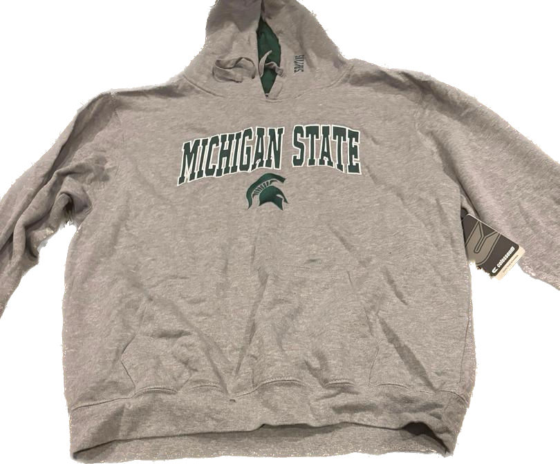 Thumbnail: Men's Champion Heather Gray Michigan State Spartans Football Stack Pullover Hood