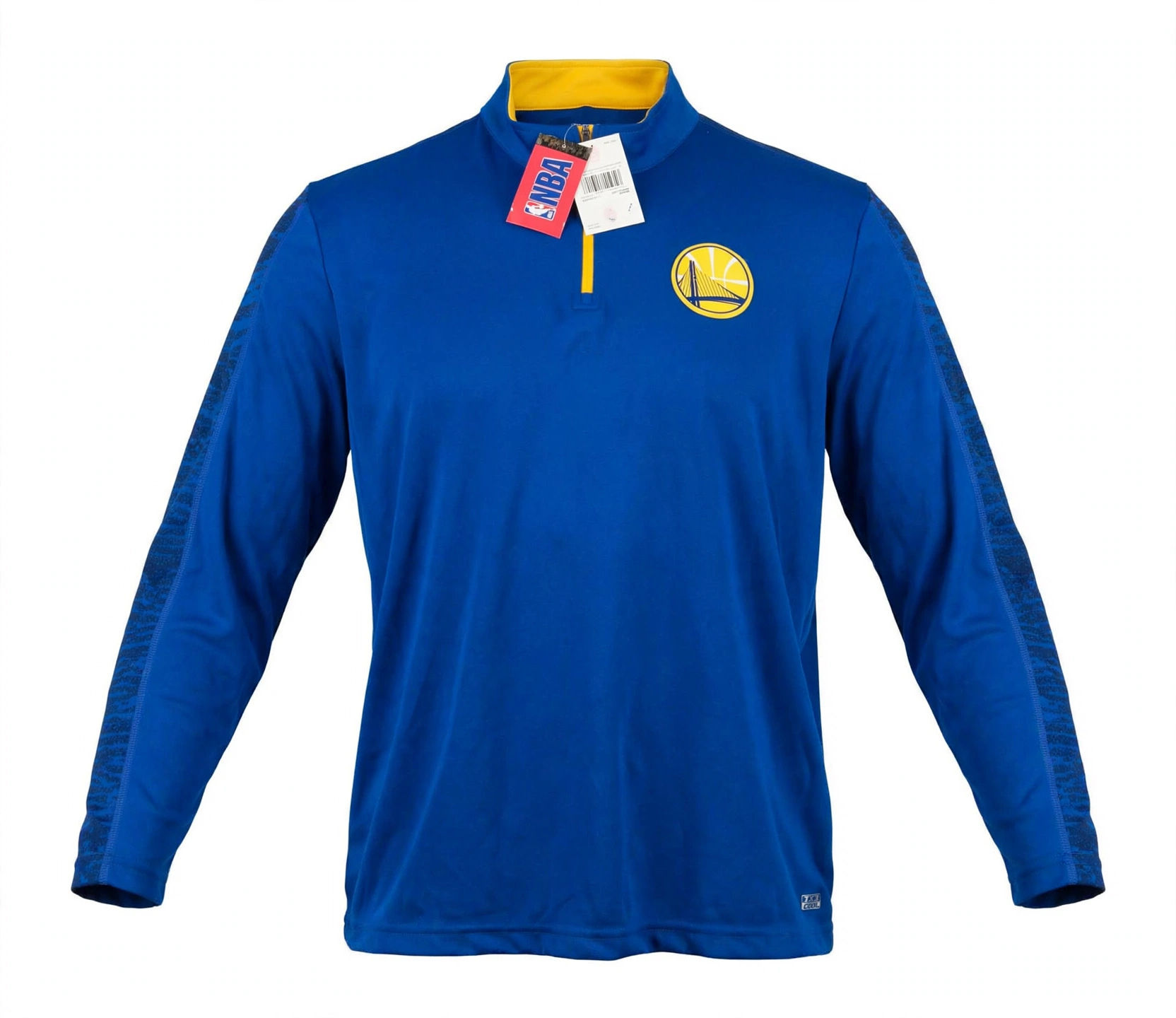 Golden State Warriors NBA Quarter Zip Pullover - Royal Blue / Yellow - NWT - Per