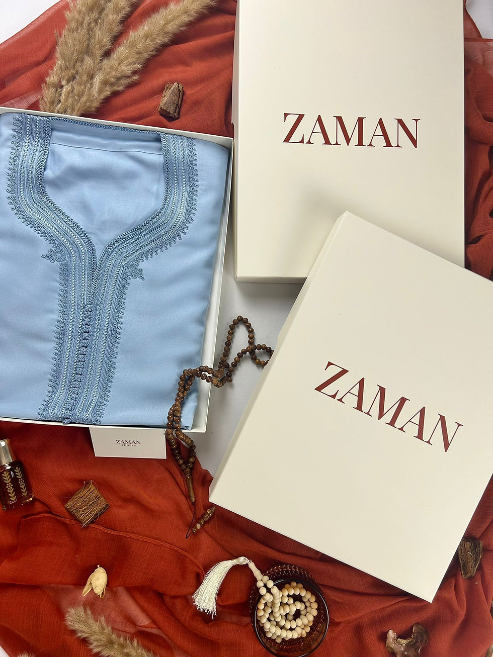 Thumbnail: Premium Moroccan Gandoura - Sky Blue
