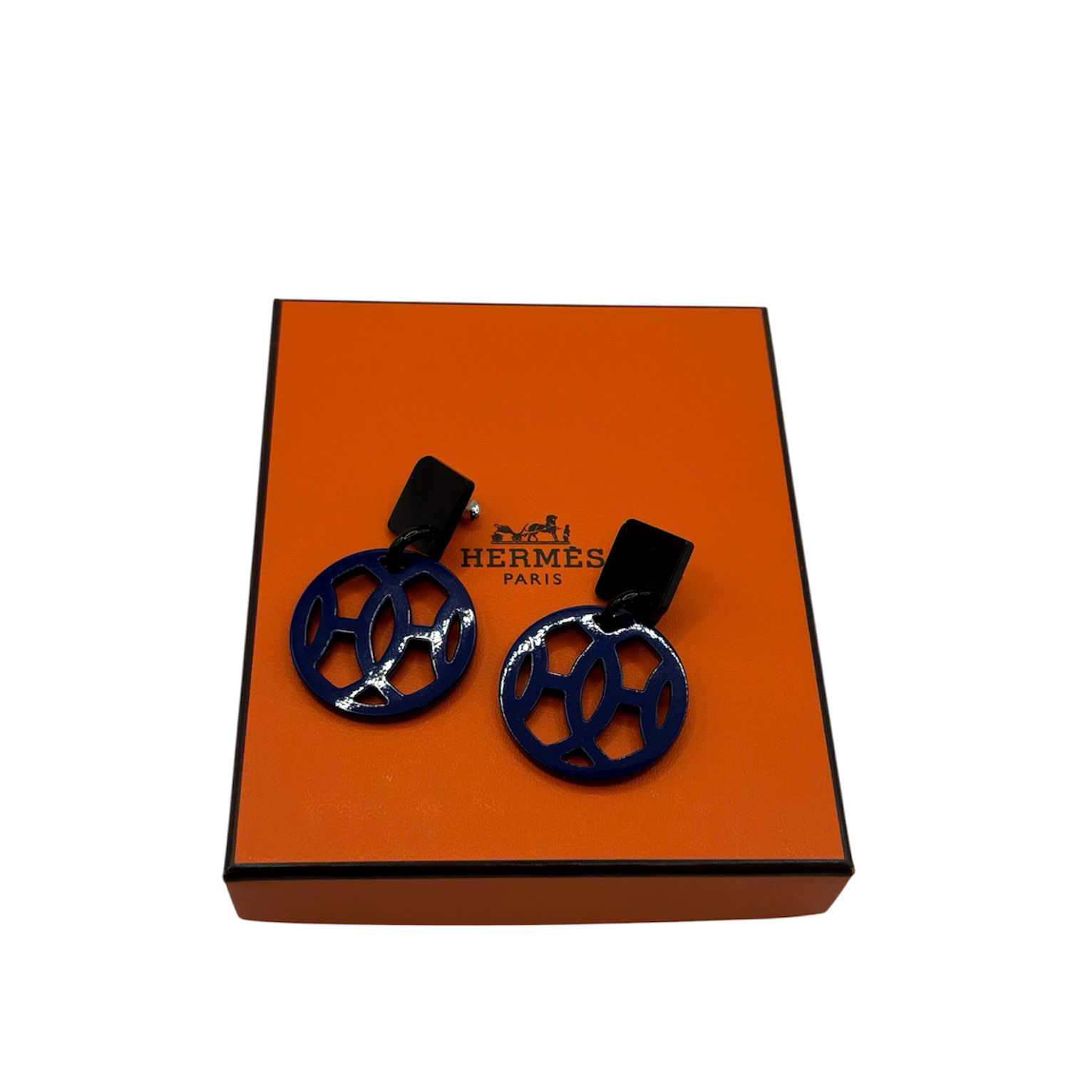 HERMES バッファローホーンピアス ネイビー