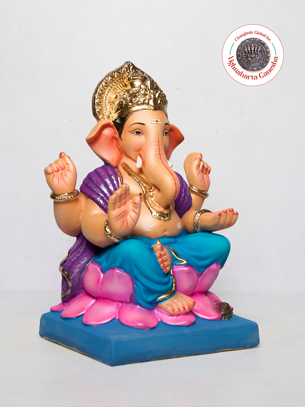 Thumbnail: 17" Vighnaharta Ganesha (VGUK 71) | Clay Ganesha