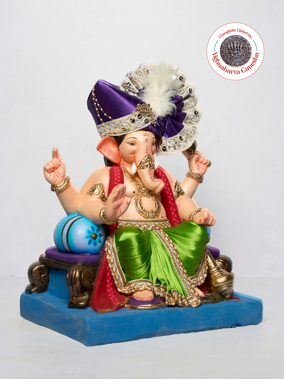 Thumbnail: 18" Vighnaharta Ganesha (VGUK 69) | Clay Ganesha