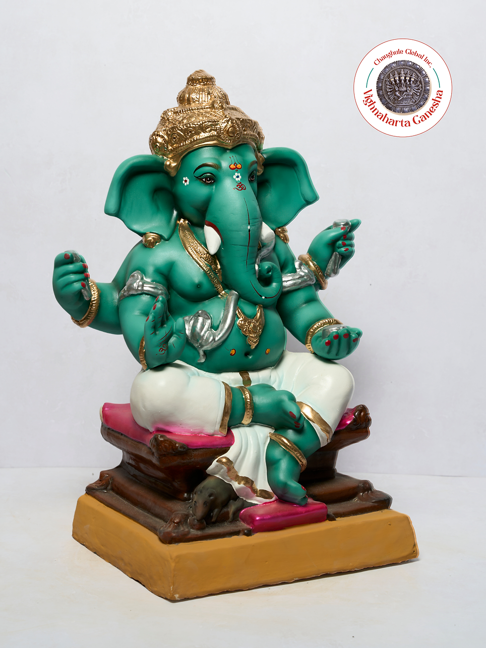 Thumbnail: 24" Vighnaharta Ganesha (VGUK 31) | Clay Ganesha