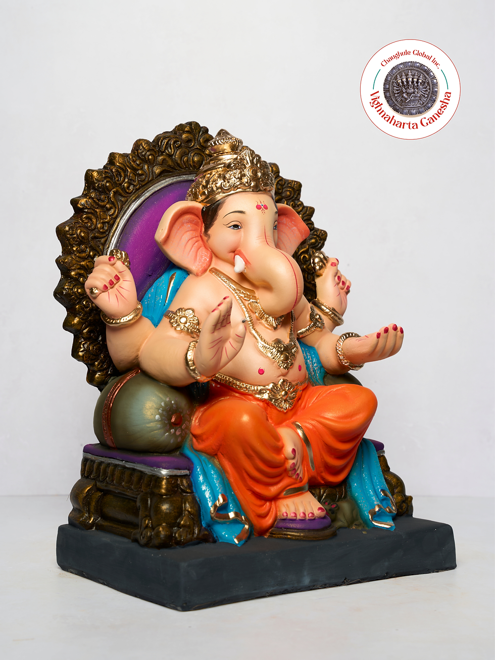 Thumbnail: 18" Vighnaharta Ganesha (VGUK 185) | Clay Ganesha