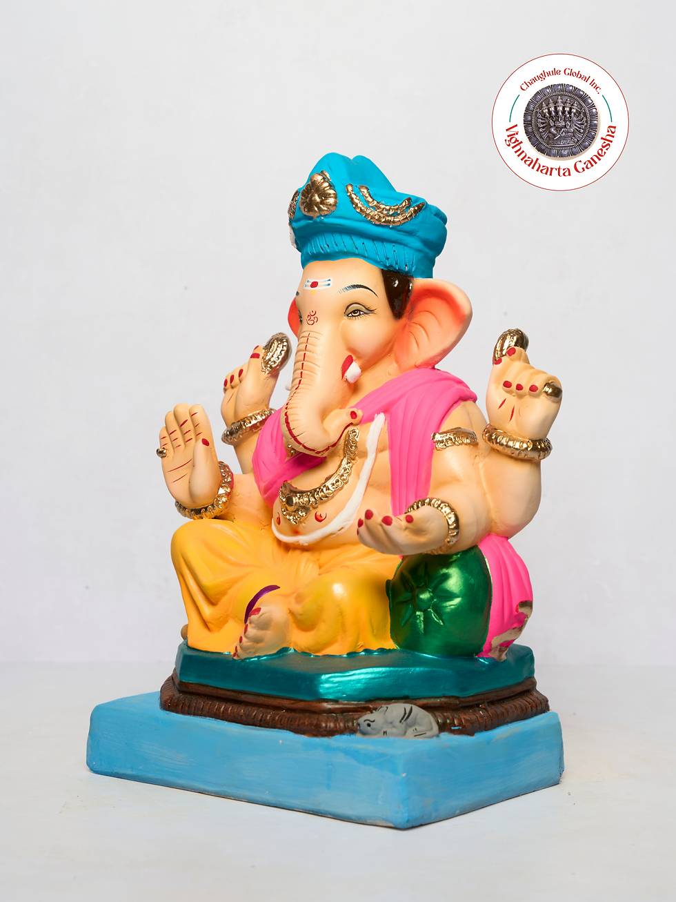 Thumbnail: 15" Vighnaharta Ganesha (VGUK 1) | Clay Ganesha