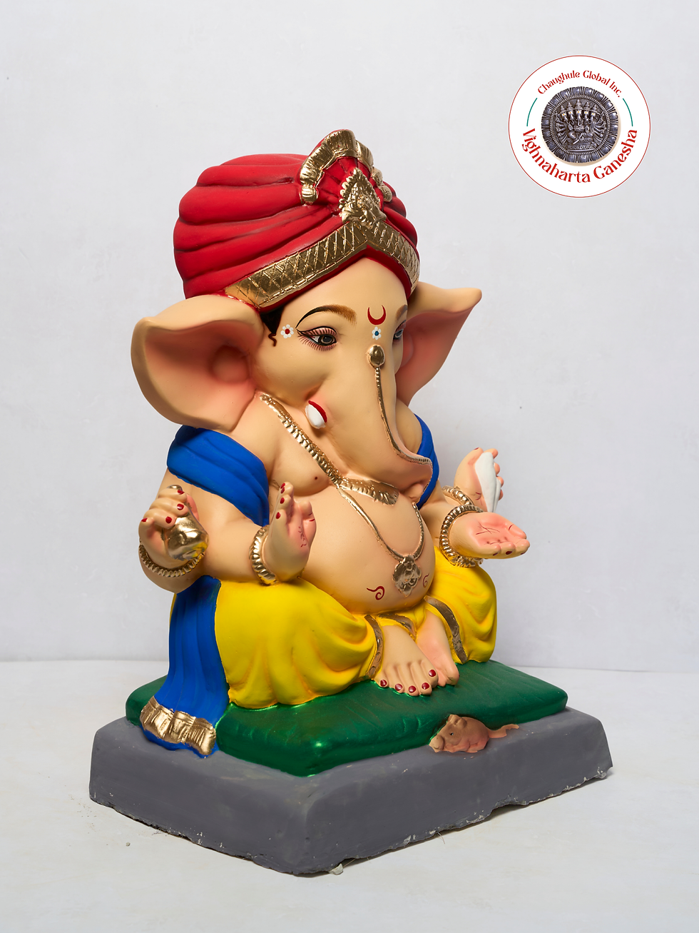 Thumbnail: 22" Vighnaharta Ganesha (VGUK 29) | Clay Ganesha