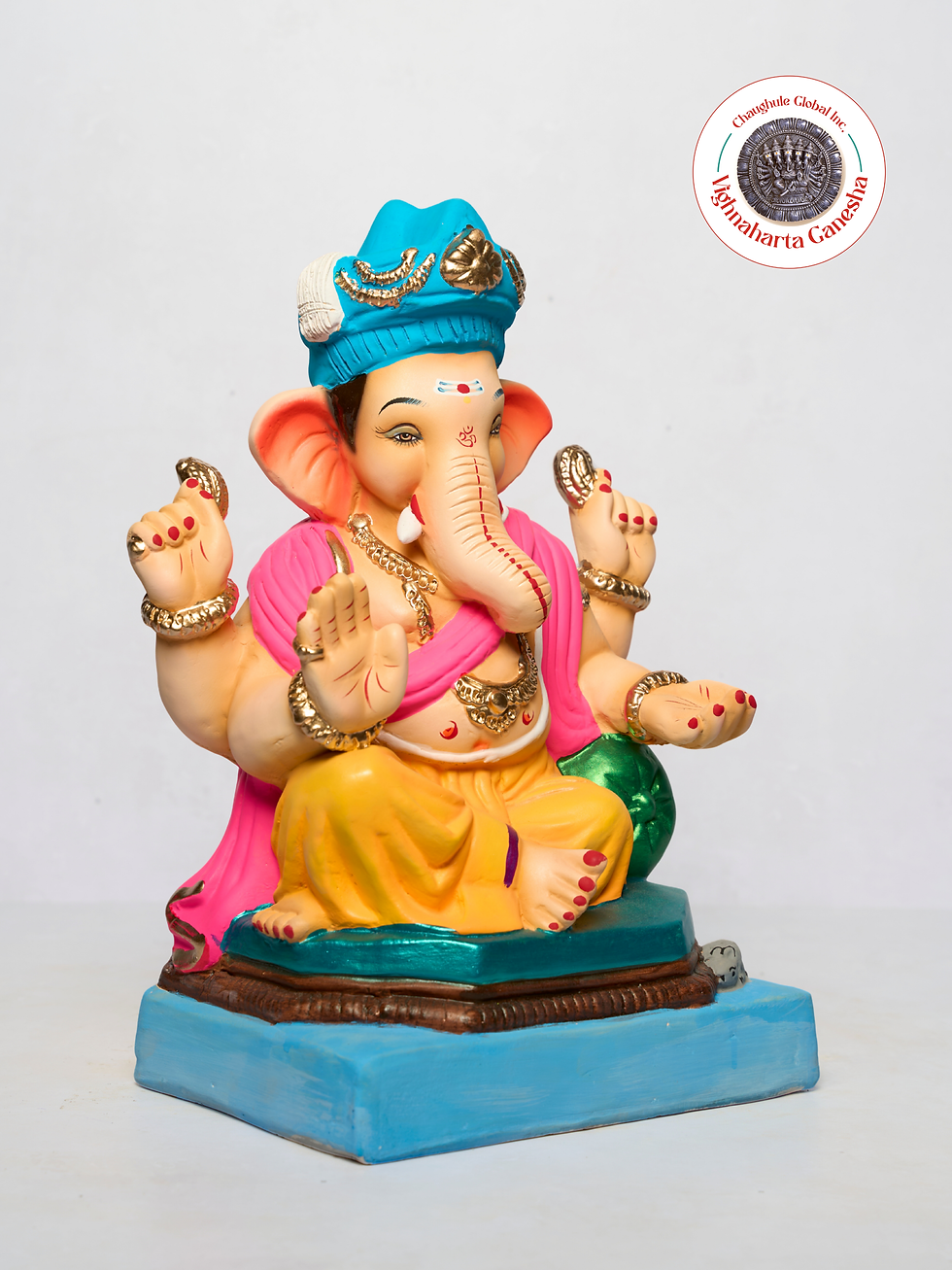 Thumbnail: 15" Vighnaharta Ganesha (VGUK 1) | Clay Ganesha