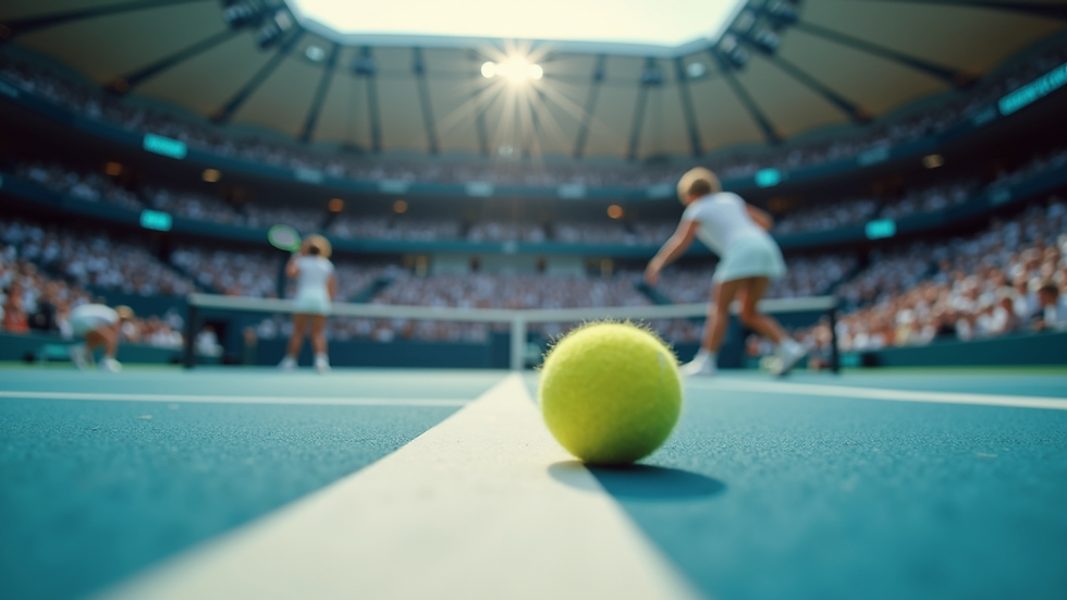 Eye-level view of tennis players competing at the Australian Open