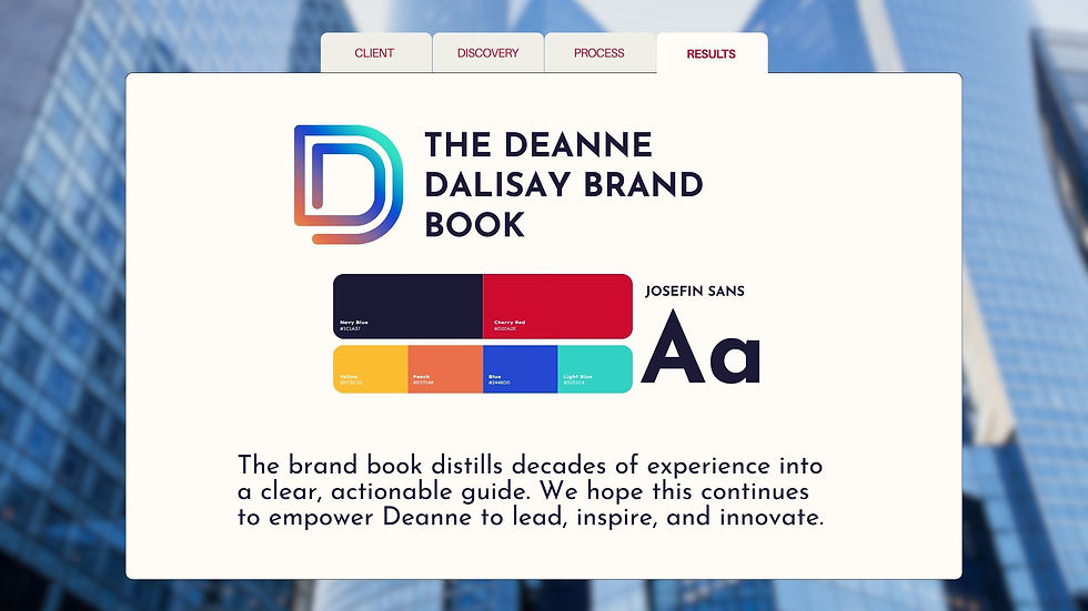 screenshot of a personal branding case study
