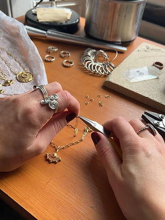 Ancient inspired, handmade jewellery in the process of being made