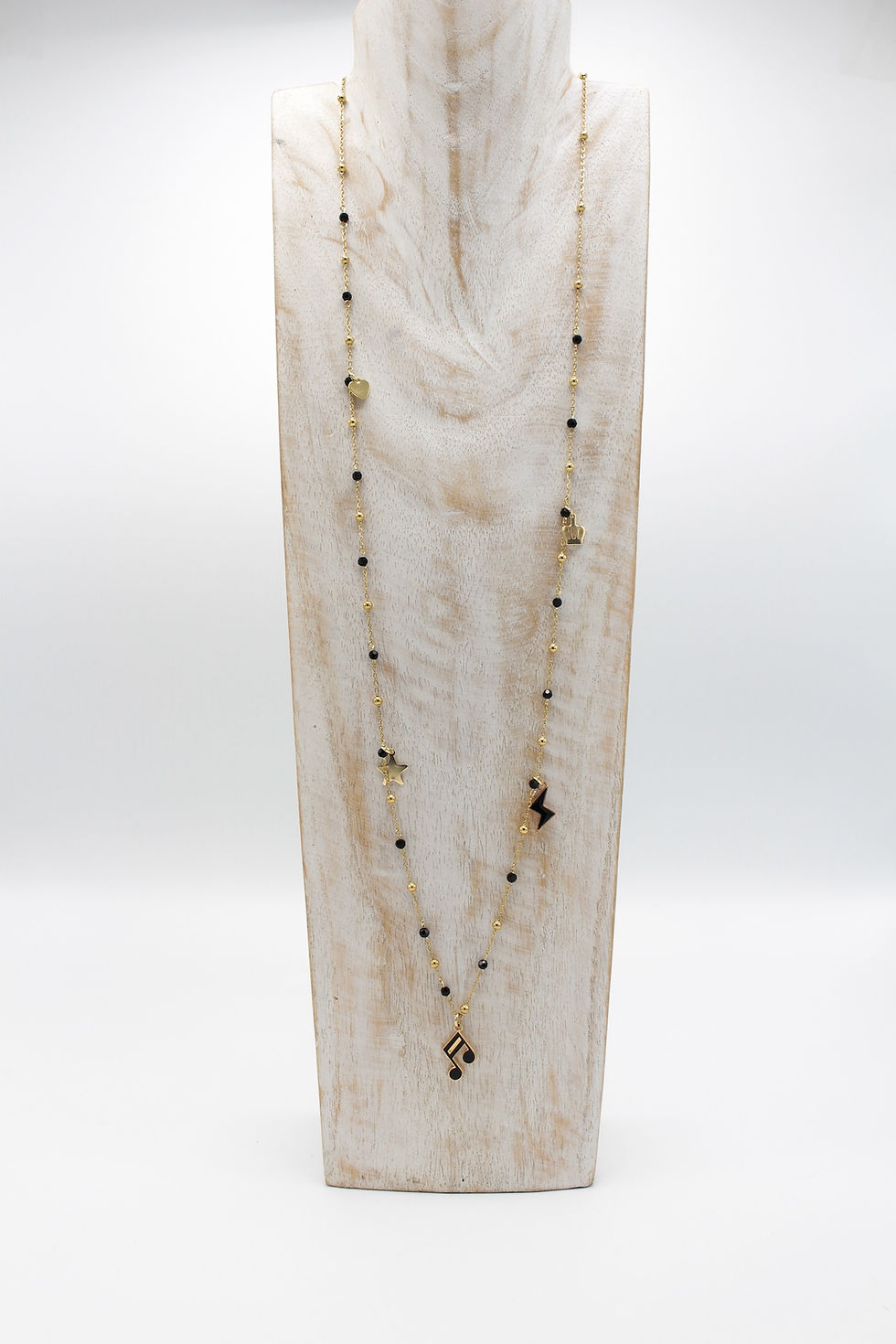 Collier Long Doré Noir Note