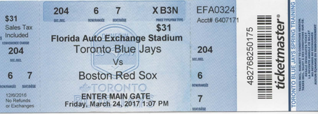 Toronto Blue Jays 2017 Spring Training – Dunedin FL.