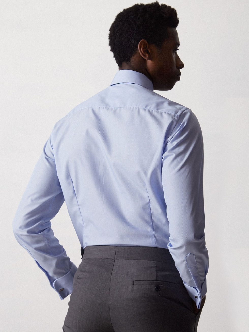 Miniatura: Camisa vestir rayitas puño doble easy iron