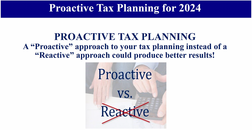 Proactive Tax Planning
