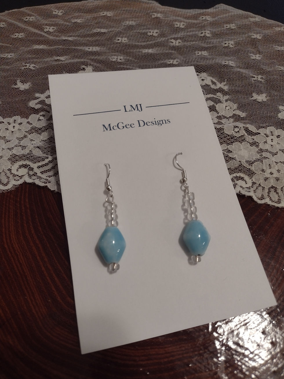 Thumbnail: Blue Glass Earrings