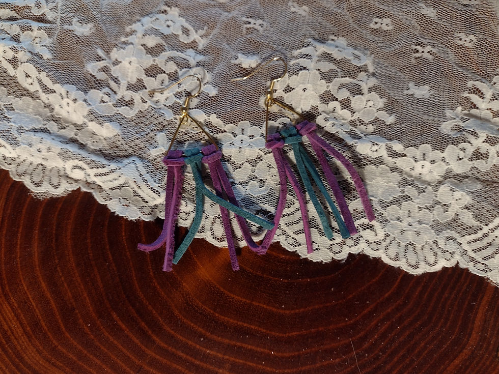 Thumbnail: Leather Triangle Earrings