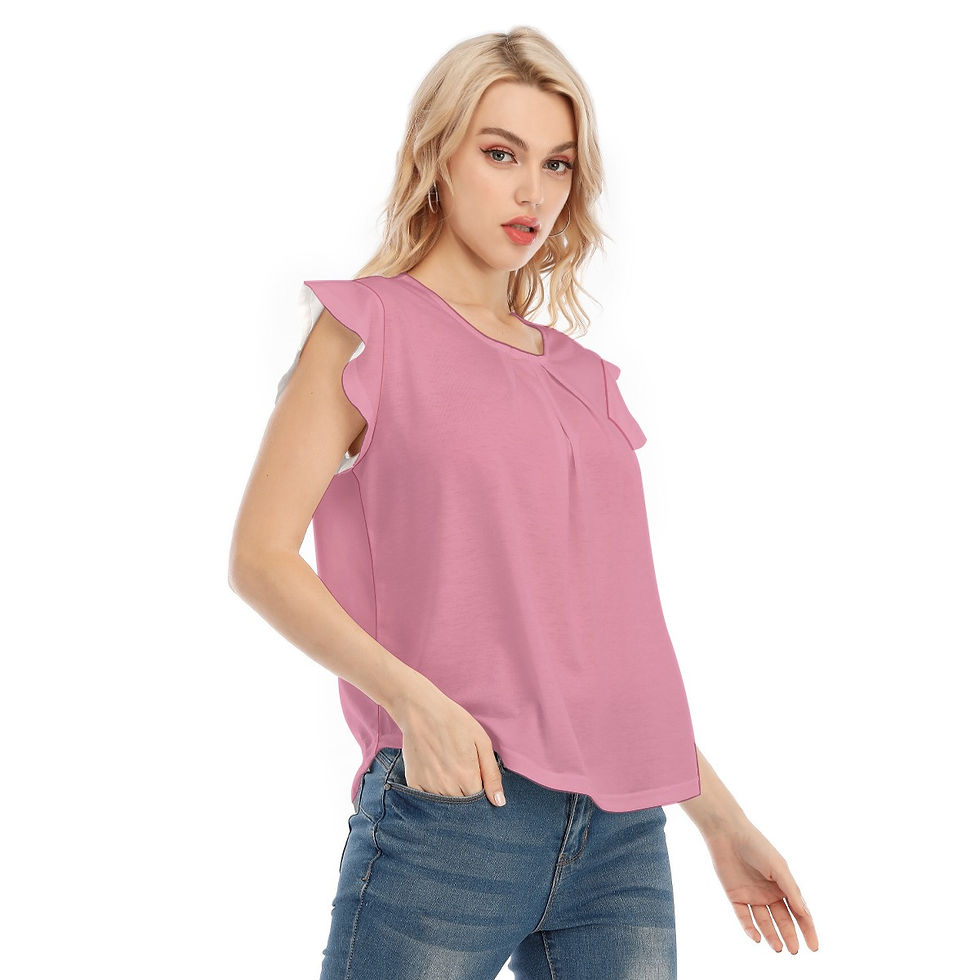 Thumbnail: Soft Pink Ruffle Cap Sleeve Top
