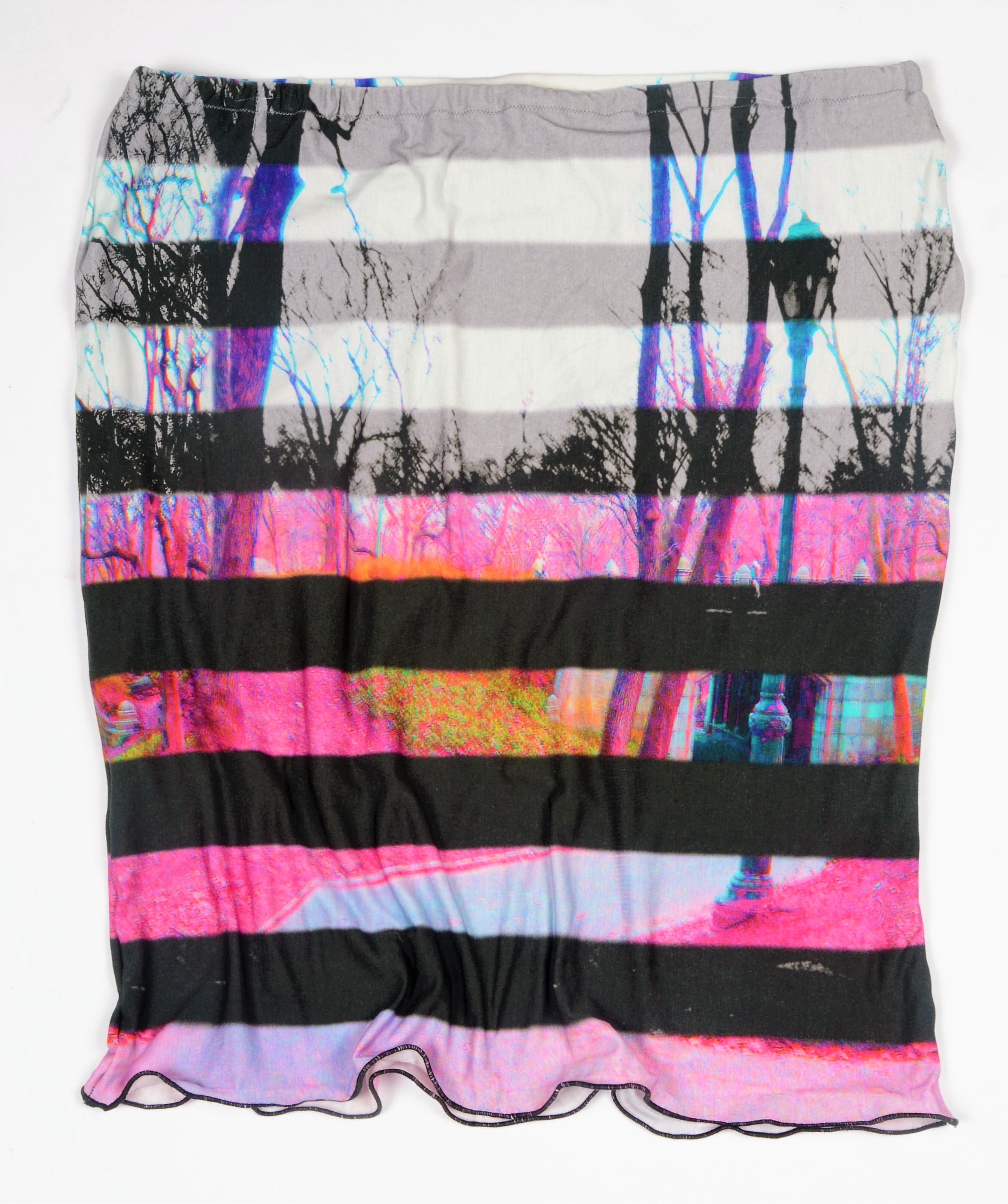Madchester Striped Photo Skirt