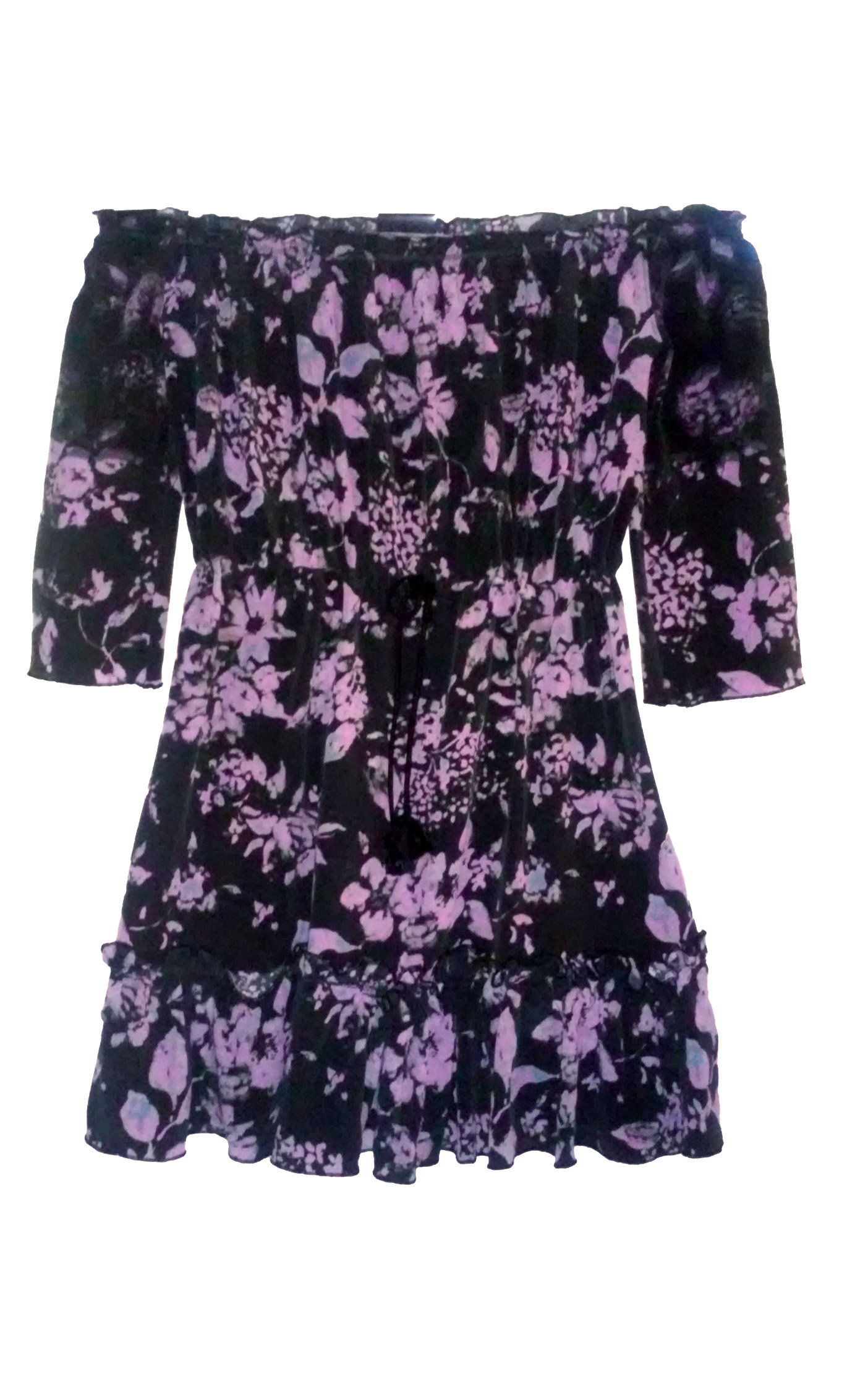 Silk Floral Print Babydoll Dress