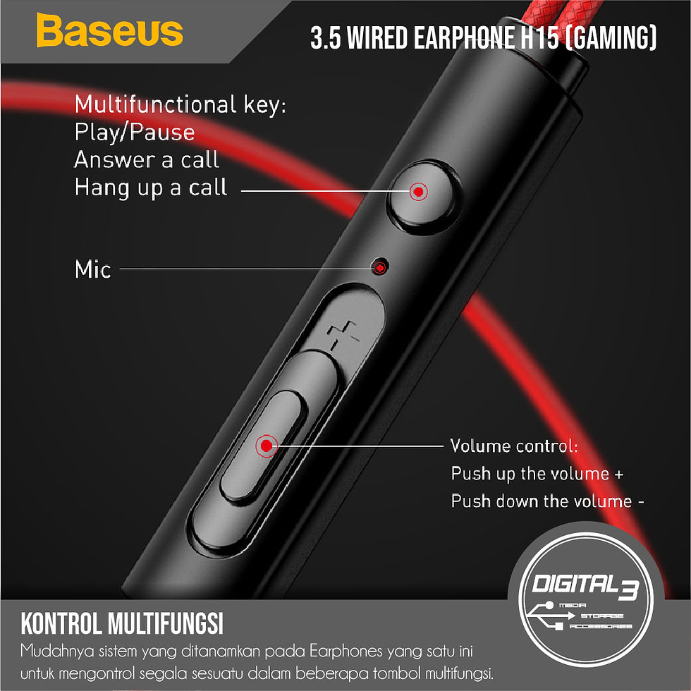Thumbnail: BASEUS GAMO H15 3.5mm Wired Earphone Game Headset Gaming