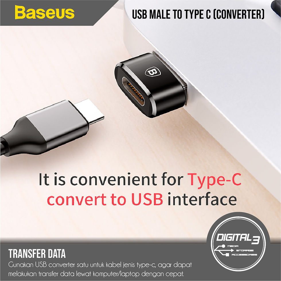 Thumbnail: Baseus USB-A Male To USB Type-C Female Mini Adapter Converter 3A Fast Charge CAA