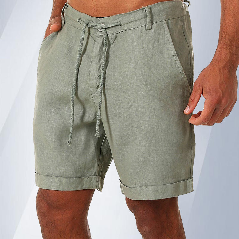 Miniatura: Bermuda Masculina Casual Estilo Linho