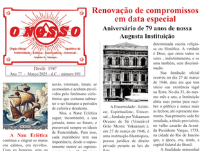 Edição de Março do Jornal O Nosso: Aniversário de 79 anos de nossa Augusta Instituição