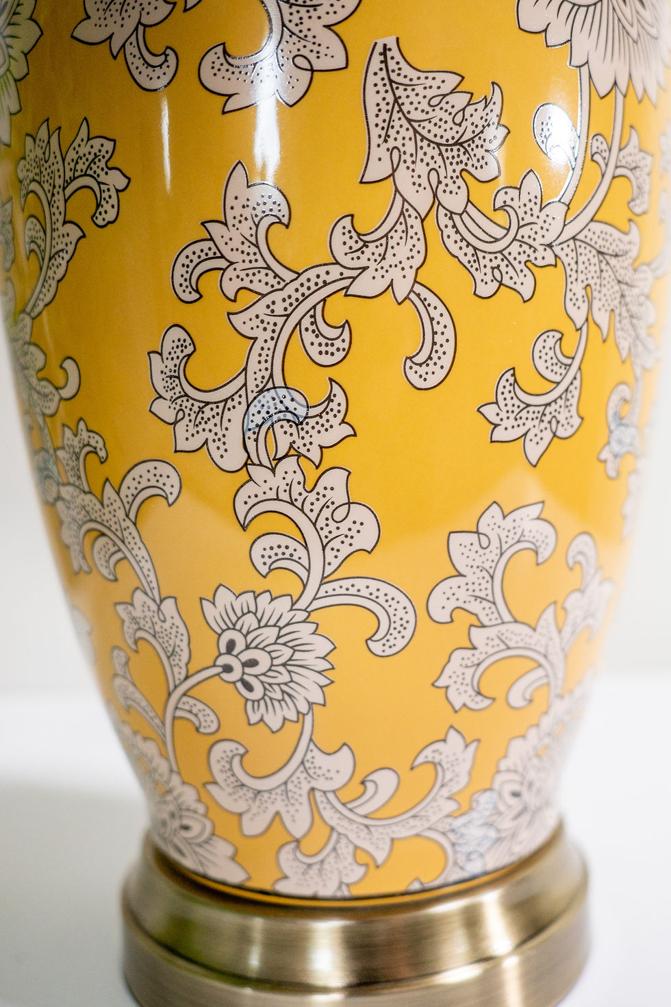 Thumbnail: Yellow Floral Ceramic Table Lamp