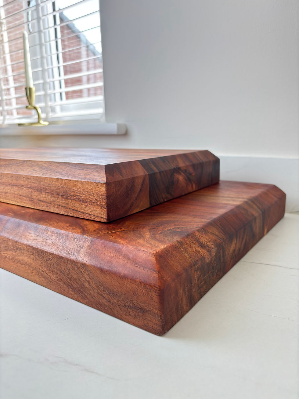 Thumbnail: Sussex Pro Chef Acacia Wood Chopping Board Cutting Block with Bevelled Edges