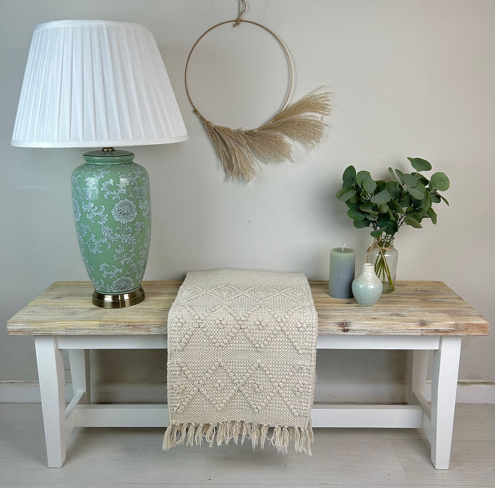 Thumbnail: Sage Green Floral Ceramic Table Lamp