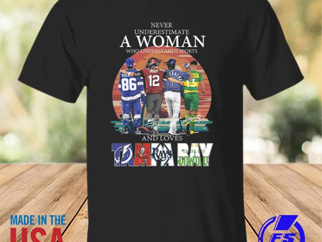 Rainbowtclothingllc - Funny tampa Bay never underestimate a woman who understands sports and loves T