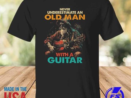 Rainbowtclothingllc - Never underestimate an old man with a guitar 2023 shirt