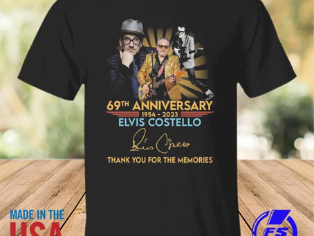 Rainbowtclothingllc - Elvis Costello 69th anniversary 1954 2023 thank you for the memories signature