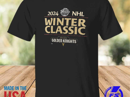 Vegas Golden Knights Black 2024 NHL Winter Classic Text Driven T-Shirt